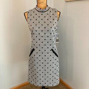 Donna Rocco NWT  Mock Neck Sleeveless Dress Size 6 Black/Grey